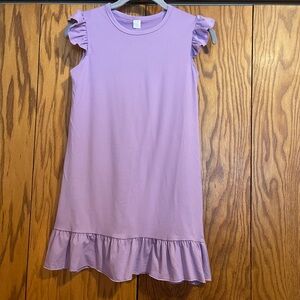 Purple Ruffle Sleeve Dress